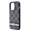 DKNY DKHCP14LPCPTSSK iPhone 14 Pro6.1 czarny/black hardcase Leather Checkered Mono Pattern & Printed Stripes